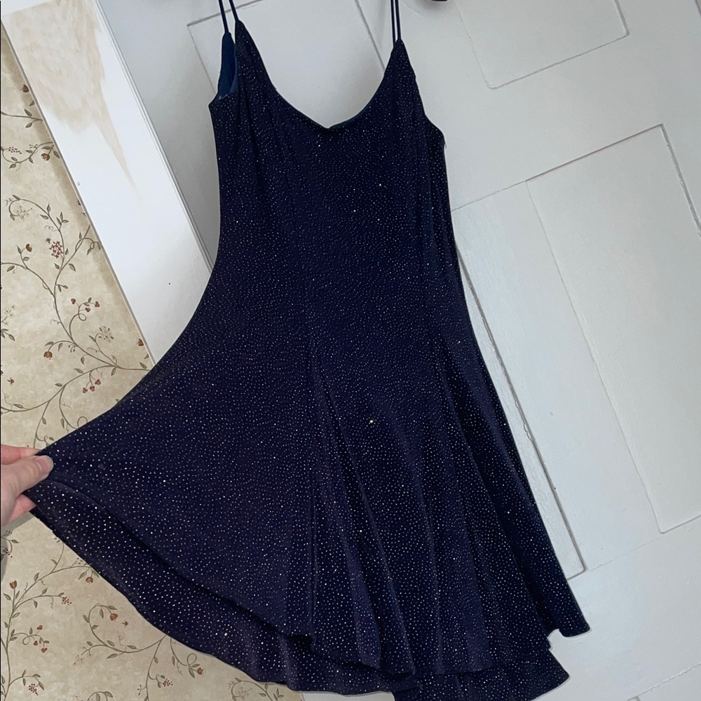 Elegant Navy Blue Women's Dress - Picture 6 of 10